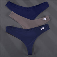 3PCS/Set G-string Panties Cotton Women's Underwear Sexy Panties Female Underpants Thong Solid Color Pantys Lingerie M-XL Design