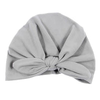 Nishine Baby Turban Hat with Bow Children Hats Cotton Blend Newborn Beanie Top Knot Caps Kids Headwear Photo Props Shower Gift