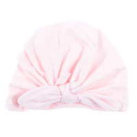 Nishine Baby Turban Hat with Bow Children Hats Cotton Blend Newborn Beanie Top Knot Caps Kids Headwear Photo Props Shower Gift