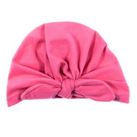Nishine Baby Turban Hat with Bow Children Hats Cotton Blend Newborn Beanie Top Knot Caps Kids Headwear Photo Props Shower Gift