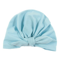 Nishine Baby Turban Hat with Bow Children Hats Cotton Blend Newborn Beanie Top Knot Caps Kids Headwear Photo Props Shower Gift