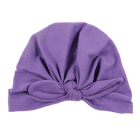 Nishine Baby Turban Hat with Bow Children Hats Cotton Blend Newborn Beanie Top Knot Caps Kids Headwear Photo Props Shower Gift