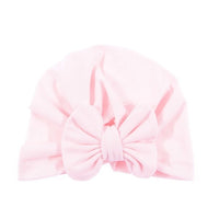 Nishine Baby Turban Hat with Bow Children Hats Cotton Blend Newborn Beanie Top Knot Caps Kids Headwear Photo Props Shower Gift