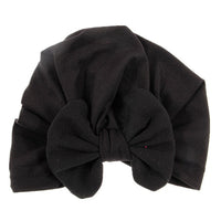 Nishine Baby Turban Hat with Bow Children Hats Cotton Blend Newborn Beanie Top Knot Caps Kids Headwear Photo Props Shower Gift