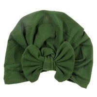 Nishine Baby Turban Hat with Bow Children Hats Cotton Blend Newborn Beanie Top Knot Caps Kids Headwear Photo Props Shower Gift