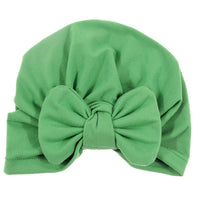 Nishine Baby Turban Hat with Bow Children Hats Cotton Blend Newborn Beanie Top Knot Caps Kids Headwear Photo Props Shower Gift