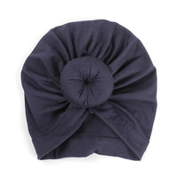 Nishine Baby Turban Hat with Bow Children Hats Cotton Blend Newborn Beanie Top Knot Caps Kids Headwear Photo Props Shower Gift