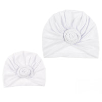 Nishine Baby Turban Hat with Bow Children Hats Cotton Blend Newborn Beanie Top Knot Caps Kids Headwear Photo Props Shower Gift