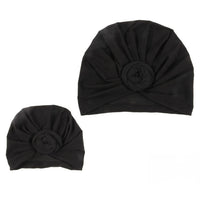 Nishine Baby Turban Hat with Bow Children Hats Cotton Blend Newborn Beanie Top Knot Caps Kids Headwear Photo Props Shower Gift