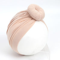 Nishine Baby Turban Hat with Bow Children Hats Cotton Blend Newborn Beanie Top Knot Caps Kids Headwear Photo Props Shower Gift