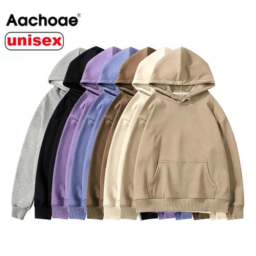 Aachoae Women Unisex Couple Hoodies Sweatshirt Fleece 100% Cotton Tracksuit Sweatshirt 2020 Winter Casual Loose Jumper Plus Size