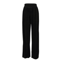OOTN Khaki Pleated Wide Leg Pants Women Trousers Elegant Casual Palazzo Pants Elastic High Waist Ruched Oversized Pants Ladies