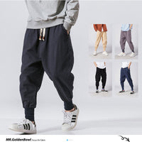 MrGB Harem Pants Men Japanese Casual Cotton Linen Trouser Man Jogger Pants Chinese Baggy Pants