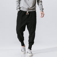 MrGB Harem Pants Men Japanese Casual Cotton Linen Trouser Man Jogger Pants Chinese Baggy Pants
