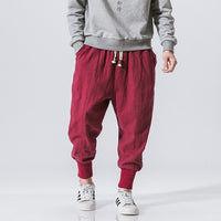 MrGB Harem Pants Men Japanese Casual Cotton Linen Trouser Man Jogger Pants Chinese Baggy Pants