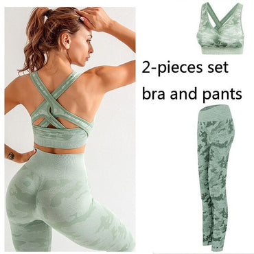 Women Seamless Push Up Sport set  Women's Sports Crop Top sport legging Wear Woman long sleeve Yoga Fitness Sexy Back Along Buy