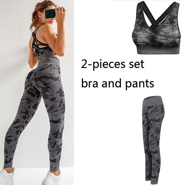 Women Seamless Push Up Sport set  Women's Sports Crop Top sport legging Wear Woman long sleeve Yoga Fitness Sexy Back Along Buy