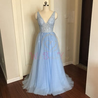 Beading Prom Dresses 2021 Plus Size Pink High Split Tulle Sweep Train Sleeveless Evening Gown A-line Lace Up Backless Vestido De