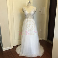 Beading Prom Dresses 2021 Plus Size Pink High Split Tulle Sweep Train Sleeveless Evening Gown A-line Lace Up Backless Vestido De