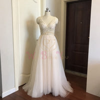 Beading Prom Dresses 2021 Plus Size Pink High Split Tulle Sweep Train Sleeveless Evening Gown A-line Lace Up Backless Vestido De