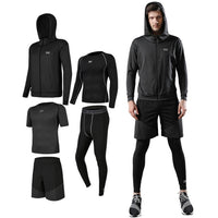 5 Pcs/Set Men's Tracksuit Compression Sports Suit Gym Fitness Clothes Running Jogging Sport Wear Training Workout Tights