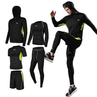 5 Pcs/Set Men's Tracksuit Compression Sports Suit Gym Fitness Clothes Running Jogging Sport Wear Training Workout Tights