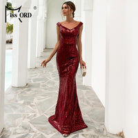 Missord 2021 Summer Sexy Bra Evening Party Dress Sequin Maxi Off Shoulder Bodycon Elegant Wedding Women Long Prom Dresses Gold