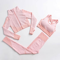 Yoga Sets Women Fitness Sportswear Seamless Women's Suit Outfit Long Sleeve Yoga Clothing Female Sport Gym Wear Running Clothes