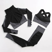 Yoga Sets Women Fitness Sportswear Seamless Women's Suit Outfit Long Sleeve Yoga Clothing Female Sport Gym Wear Running Clothes