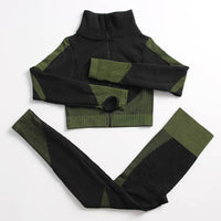 Yoga Sets Women Fitness Sportswear Seamless Women's Suit Outfit Long Sleeve Yoga Clothing Female Sport Gym Wear Running Clothes