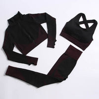 Yoga Sets Women Fitness Sportswear Seamless Women's Suit Outfit Long Sleeve Yoga Clothing Female Sport Gym Wear Running Clothes