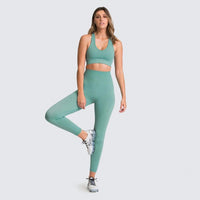 Red Sport Suit Women's Breathable Tights Stretchy Comfortable Yoga Pants + Bra 2pcs Gym Fitness Wear Seamless Leggings Set